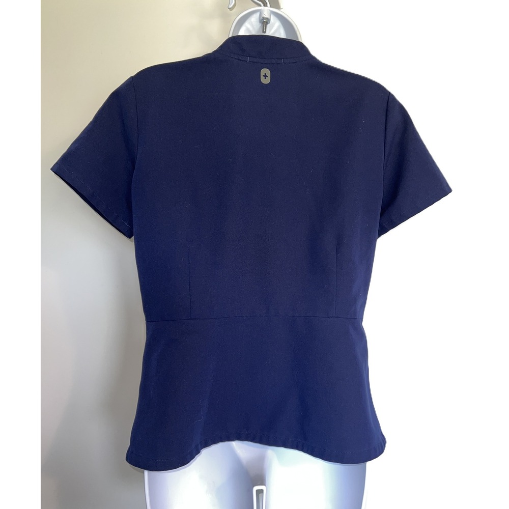 FIGS Technical Collection Women's Mandarin Collar Scrub Top Navy Blue Size S - Picture 2 of 6